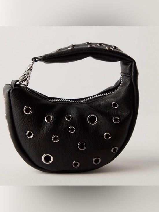 Free People Handbags - Free People Black Grommet Mini Shoulder Bag NWT